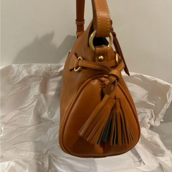 New! Dooney & Bourke Florentine Leather Tassel Shoulder Bag - Picture 7 of 11
